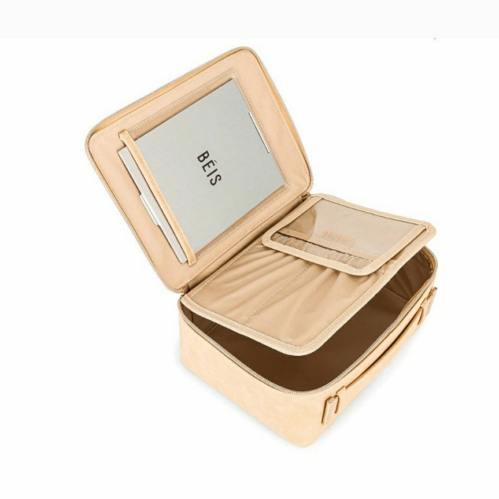 Beis The Cosmetic Case in Beige NWT